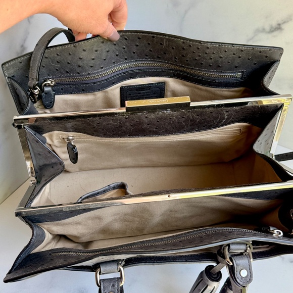 Coach Limited Edition Pinnacle Leighton in Ostrich Embossed Leather - Gray - Picture 8 of 9